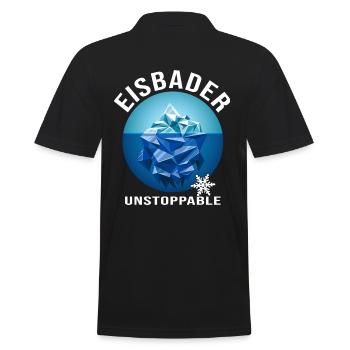 Eisbader Winterschwimmen Eisbad "Eisberg" Eisloch - Männer Poloshirt - Schwarz - Hinten - Kai (181cm)