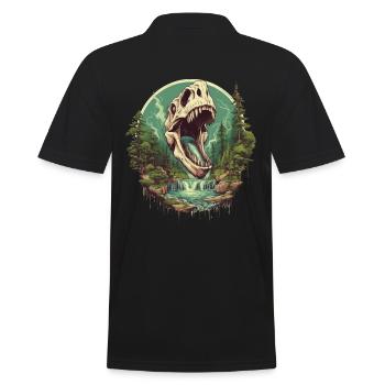 Dinosaurier Dino Fossil Carnivor Herbivor T-Rex - Männer Poloshirt - Schwarz - Hinten - Kai (181cm)