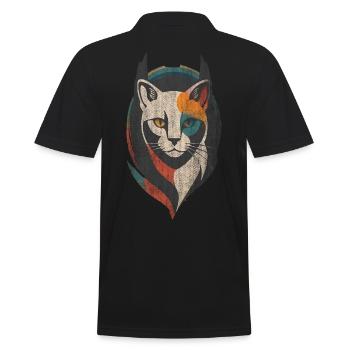 Für Katzenfans Katze Kunst - Männer Poloshirt - Schwarz - Hinten - Kai (181cm)
