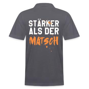 Stärker als der Matsch - Männer Poloshirt - Anthrazit - Hinten - Nico (186cm)