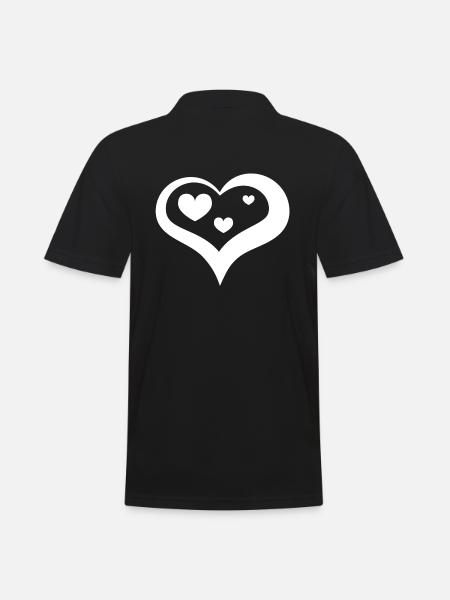 heart - Men's Polo Shirt - black