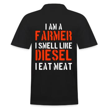 I am a farmer and i smell like diesel and eat meat - Polo Homme - noir - Dos - Kai (181cm)