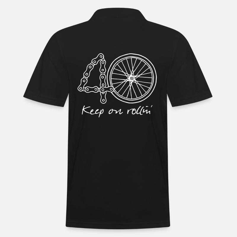 40 - keep on rollin' - Männer Poloshirt - Schwarz
