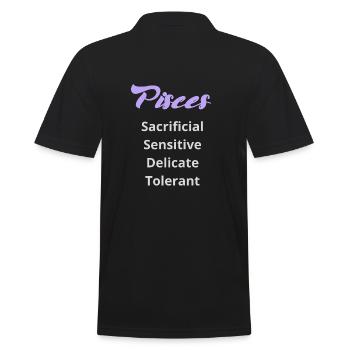 Logo signe astrologique "poisson" - Polo Homme - noir - Dos - Kai (181cm)