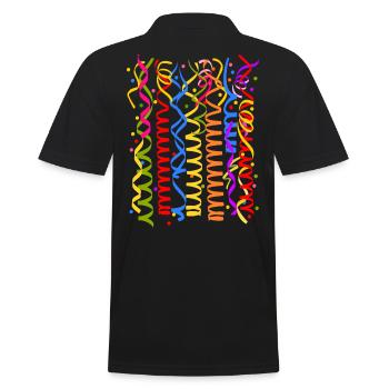 Karneval Fasching Kostüm Silvester Luftschlangen - Männer Poloshirt - Schwarz - Hinten - Kai (181cm)