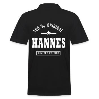 Gift Hannes personalized first name hannes - Men's Polo Shirt - black - Back - Kai (181cm)