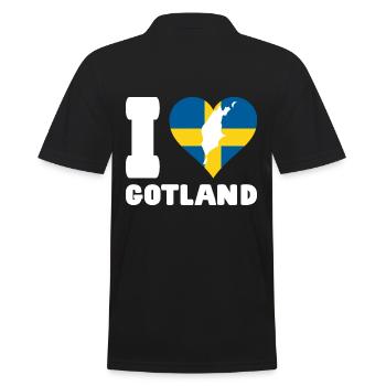I LOVE GOTLAND Sweden - Men's Polo Shirt - black - Back - Kai (181cm)