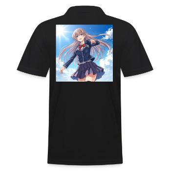 Héroïne en uniforme de l’école Tempête Solaire - Polo Homme - noir - Dos - Kai (181cm)
