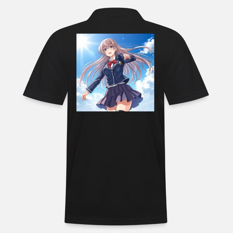 Sonnensturm Schuluniform Heldin - Männer Poloshirt - Schwarz