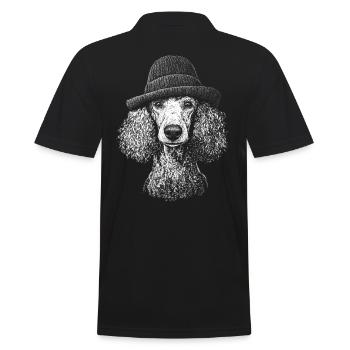 Pudel Grosspudel Mütze Hut Hunde Hund Königspudel - Männer Poloshirt - Schwarz - Hinten - Kai (181cm)