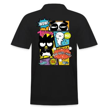 Bad Badtz-Maru With Friends In Comic Style - Men's Polo Shirt - black - Back - Kai (181cm)