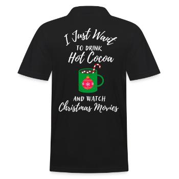 Je veux juste du chocolat chaud et regarder le film de Noël - Polo Homme - noir - Dos - Kai (181cm)