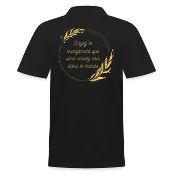 Soyez le changement que vous voulez voir - Polo Homme - noir - Dos - Kai (181cm)