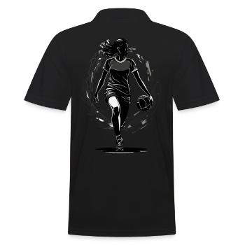 Handballerin Streetwear Ikonischer Style - Männer Poloshirt - Schwarz - Hinten - Kai (181cm)