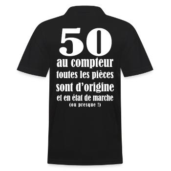 50 ans humour 50 E anniverdaire 50 Ans - Polo Homme - noir - Dos - Kai (181cm)