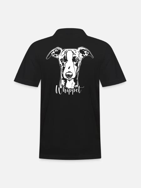 Whippet Portrait Chien Chiens Lévriers Wilsigns - Polo Homme - noir