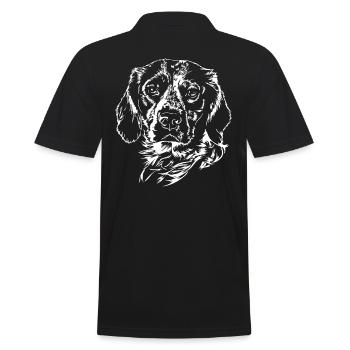 EPAGNEUL BRETON Wilsign's Hound Brittany Spaniel - Men's Polo Shirt - black - Back - Kai (181cm)