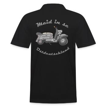 Made in the GDR, troll scooter, simson, moped, ossi - Men's Polo Shirt - black - Back - Kai (181cm)