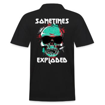Skull skull sunglasses cool color saying - Men's Polo Shirt - black - Back - Kai (181cm)
