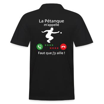 la pétanque m'appelle - Polo Homme - noir - Dos - Kai (181cm)
