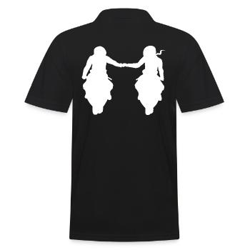 Bikercouple couple couple motorcycle super athletes - Men's Polo Shirt - black - Back - Kai (181cm)
