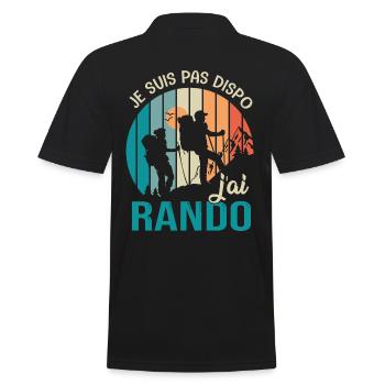 Randonnée pas dispo j ai Rando Humour randonnee - Polo Homme - noir - Dos - Kai (181cm)