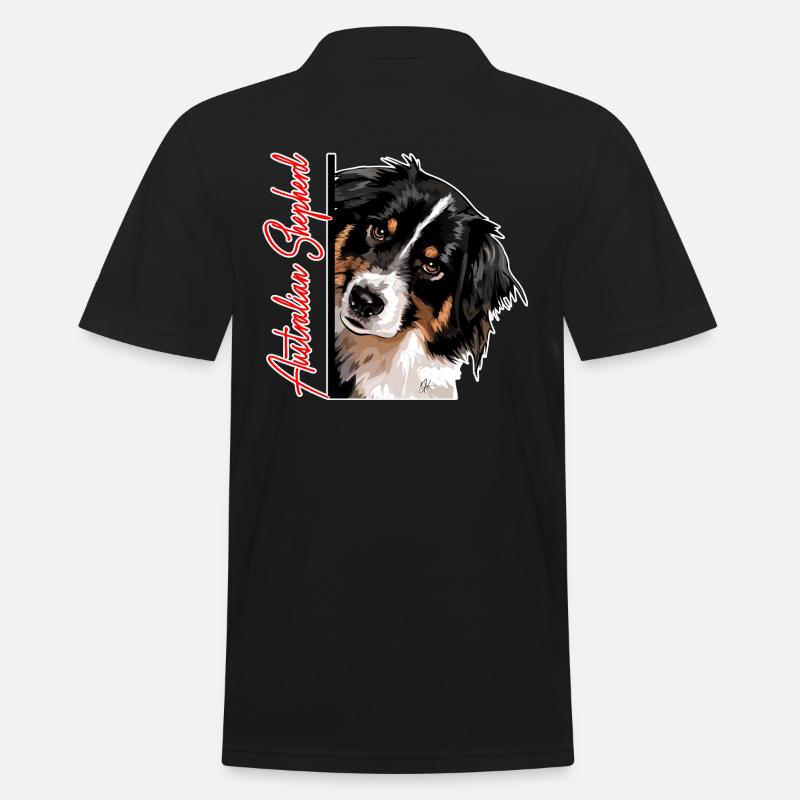 AUSTRALIAN SHEPHERD DA Wilsigns Hundemotiv Aussie - Männer Poloshirt - Schwarz