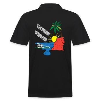 Skelett Vacation Summer Urlaub - Männer Poloshirt - Schwarz - Hinten - Kai (181cm)