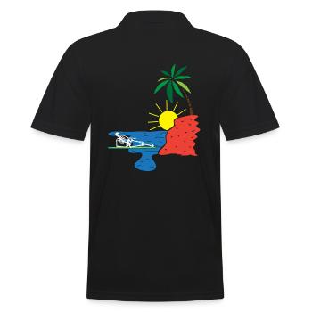 Skeleton Sea Sun Palm Holiday - Men's Polo Shirt - black - Back - Kai (181cm)
