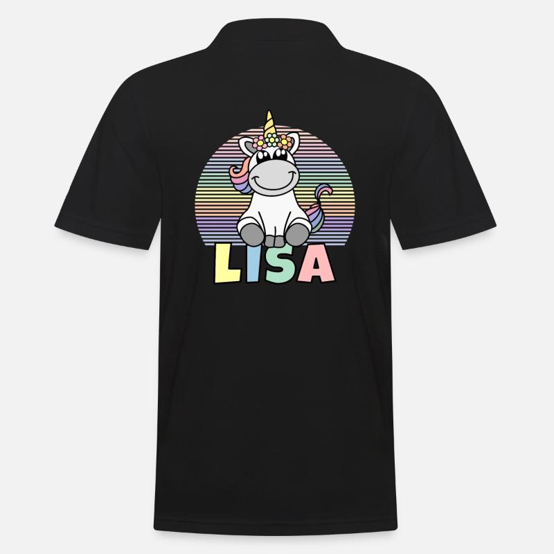 Lisa Einhorn Name - Männer Poloshirt - Schwarz