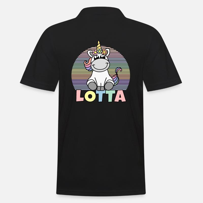 Lotta Einhorn Name - Männer Poloshirt - Schwarz
