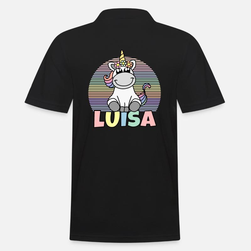 Luisa Einhorn Name - Männer Poloshirt - Schwarz