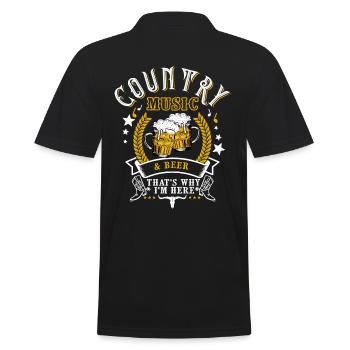 Country music and vintage beer - Men's Polo Shirt - black - Back - Kai (181cm)