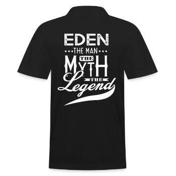 Eden tshirt personnalisé prénom eden - Polo Homme - noir - Dos - Kai (181cm)