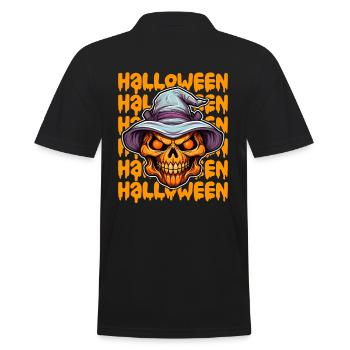 Halloween Design gruselig für die nächste Party - Männer Poloshirt - Schwarz - Hinten - Kai (181cm)