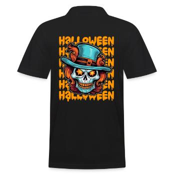 Halloween Design gruselig für die nächste Party - Männer Poloshirt - Schwarz - Hinten - Kai (181cm)