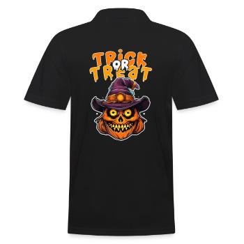 Halloween Design Creepy Skeleton Design - Men's Polo Shirt - black - Back - Kai (181cm)