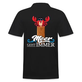 meer geht immer sommer-vibes moin moin meerweh - Männer Poloshirt - Schwarz - Hinten - Kai (181cm)