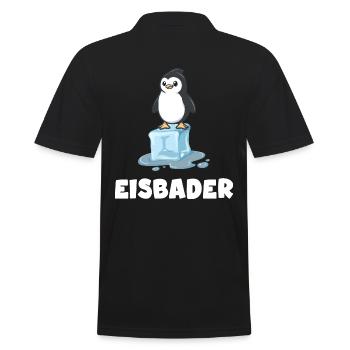 eisbader winterbader eisbademeister pinguin - Männer Poloshirt - Schwarz - Hinten - Kai (181cm)