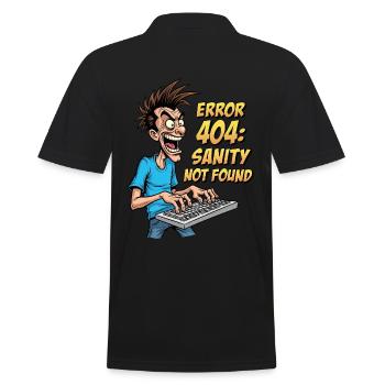 ITler Sanity Not Found Lustig 404 Humor - Männer Poloshirt - Schwarz - Hinten - Kai (181cm)