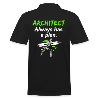 L’architecte a toujours un plan – Drôle de dicton - Polo Homme - noir - Dos - Kai (181cm)