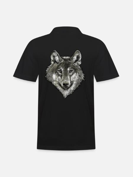wolf - Men's Polo Shirt - black