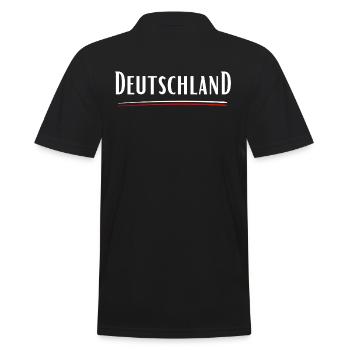Deutschland-Heimat-Statement - Männer Poloshirt - Schwarz - Hinten - Kai (181cm)