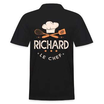 Richard Chef Ici c est richard le chef cuisine - Polo Homme - noir - Dos - Kai (181cm)