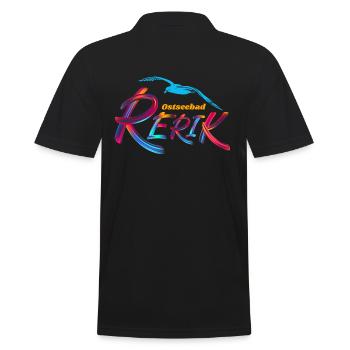 Rerik Ostseebad Möwe - Männer Poloshirt - Schwarz - Hinten - Kai (181cm)