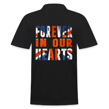 Queen Elizabeth - Forever in our hearts - Männer Poloshirt - Schwarz - Hinten - Kai (181cm)