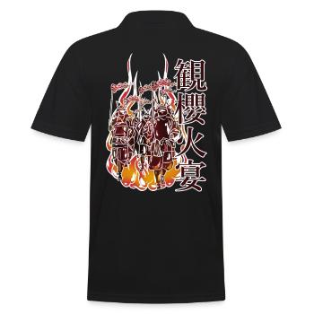Procession of samurai in the fire - Men's Polo Shirt - black - Back - Kai (181cm)