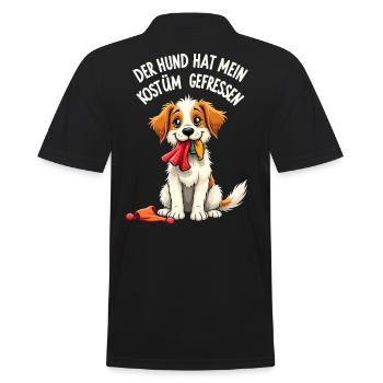 Hund Kostüm gefressen Kein Kostüm Karneval lustig - Männer Poloshirt - Schwarz - Hinten - Kai (181cm)
