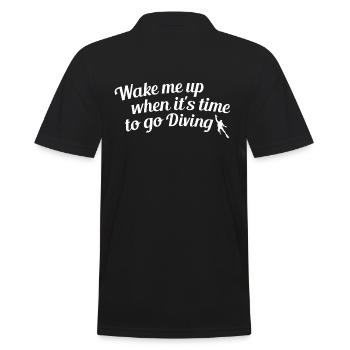 Wake me up when it is time for diving - Men's Polo Shirt - black - Back - Kai (181cm)