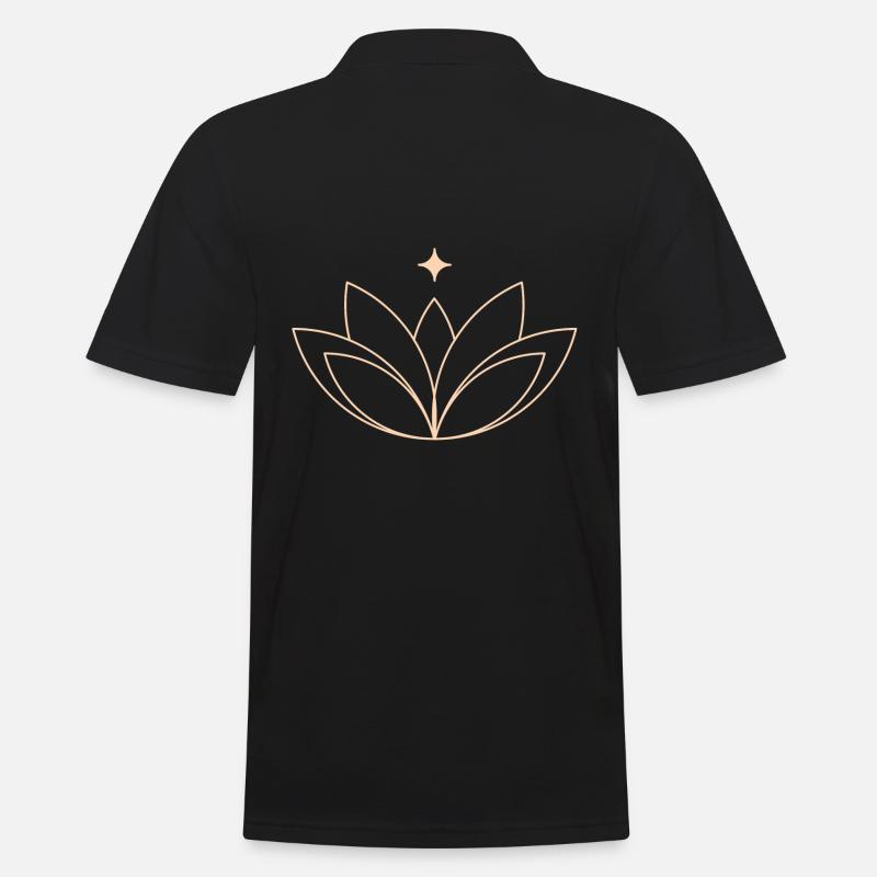 Lotus - Männer Poloshirt - Schwarz
